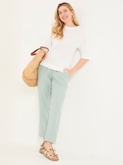 FatFace Maysie White Knitted T-Shirt - Image 3 of 6