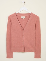 FatFace Lucia Rose Pink V-Neck Knitted Cardigan - Image 5 of 5