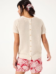 FatFace Natural Crab Pattern Knitted T Shirt - Image 2 of 8