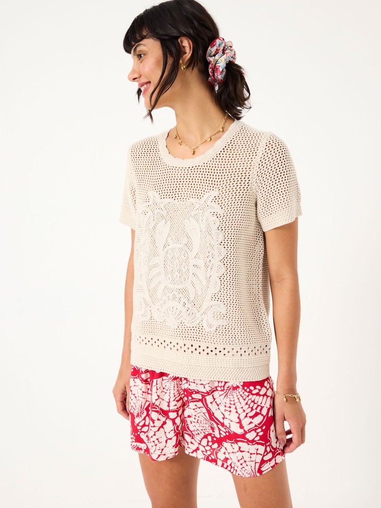FatFace Natural Crab Pattern Knitted T Shirt - Image 2 of 8