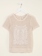 FatFace Natural Crab Pattern Knitted T Shirt - Image 6 of 8