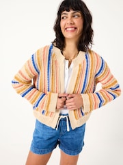 FatFace Textured Stripe Cardigan - Slika 1 iz 6