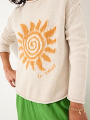 FatFace Natural Sun Crew Neck Knitted Jumper - Image 4 of 5