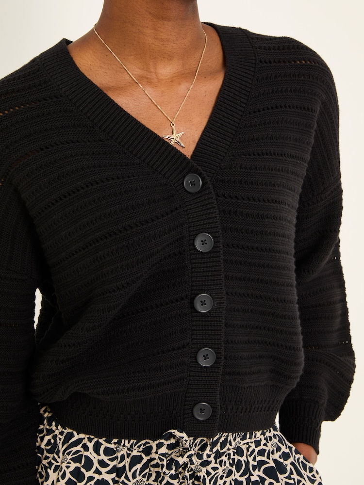 Buy FatFace Annie Black Knitted Cardigan from Next Indonesia