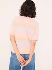 FatFace Pink Ombre Stripe Knitted Tee - Image 3 of 8
