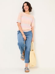 FatFace Pink Ombre Stripe Knitted Tee - Image 4 of 8