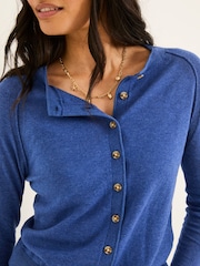 FatFace Rose Bright Blue Crew Neck Cardigan - Image 5 of 6