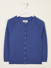 FatFace Rose Bright Blue Crew Neck Cardigan - Image 6 of 6