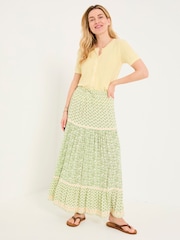 FatFace Lili Yellow Laundered Short Sleeve Cardigan - Image 3 of 5