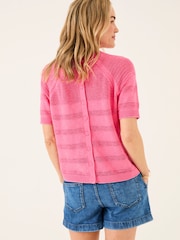 FatFace Zandra Pink Cotton Linen T Shirt - Image 2 of 6
