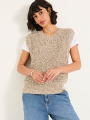 FatFace Ari Natural Knitted Tape Yarn Tank - Image 1 of 6
