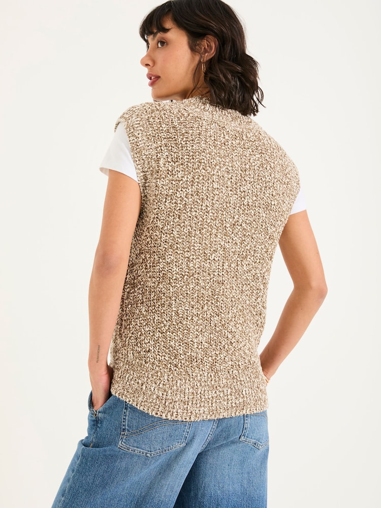 FatFace Ari Natural Knitted Tape Yarn Tank - Image 2 of 6