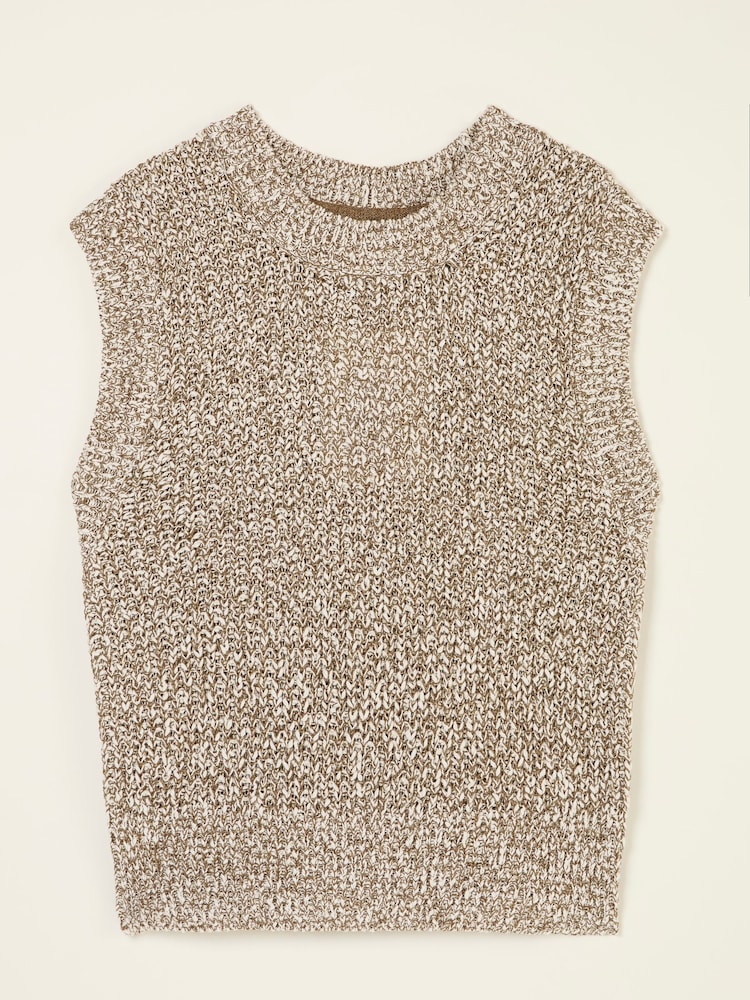 FatFace Ari Natural Knitted Tape Yarn Tank - Image 6 of 6