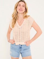 FatFace Florence Rose Pink Knitted Tank - Image 1 of 13