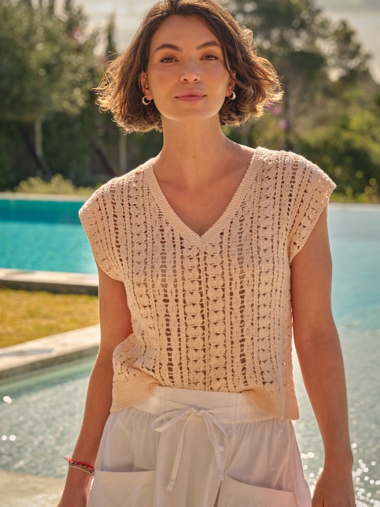 FatFace Florence Rose Pink Knitted Tank - Image 1 of 13
