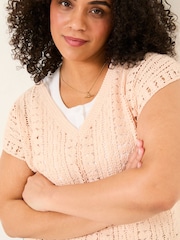 FatFace Florence Rose Pink Knitted Tank - Image 11 of 13