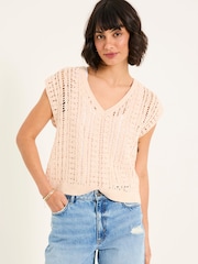 FatFace Florence Rose Pink Knitted Tank - Image 2 of 13