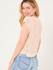 FatFace Florence Rose Pink Knitted Tank - Image 3 of 13
