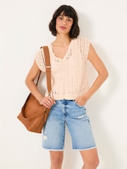 FatFace Florence Rose Pink Knitted Tank - Image 4 of 13
