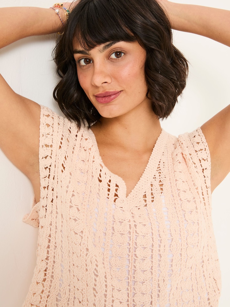 FatFace Florence Rose Pink Knitted Tank - Image 5 of 13
