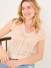 FatFace Florence Rose Pink Knitted Tank - Image 6 of 13