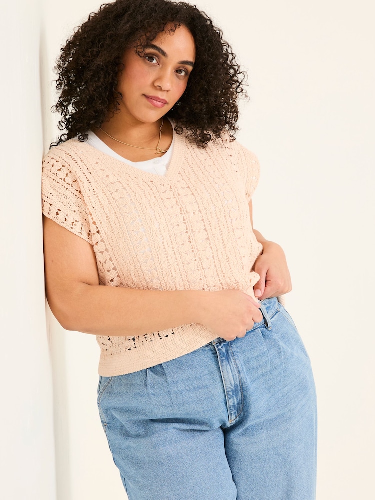 FatFace Florence Rose Pink Knitted Tank - Image 7 of 13