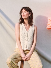 FatFace Ivory Beeble Button Tank - Image 1 of 8