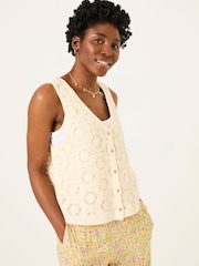 FatFace Ivory Beeble Button Tank - Image 2 of 8