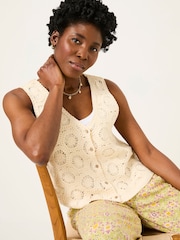 FatFace Ivory Beeble Button Tank - Image 4 of 8