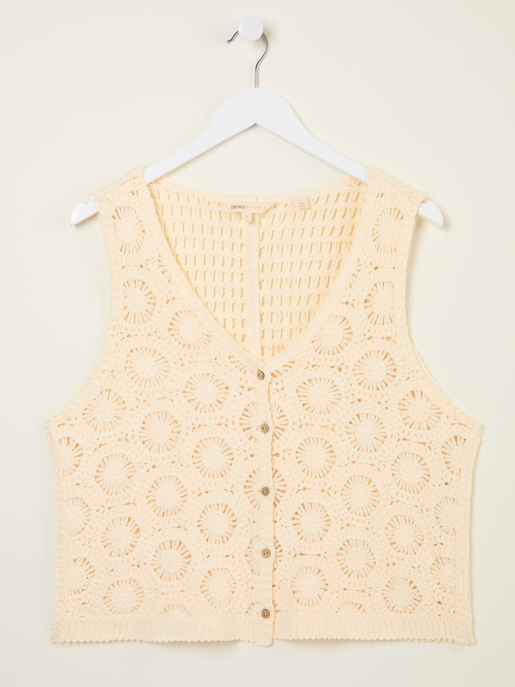 FatFace Ivory Beeble Button Tank - Image 8 of 8