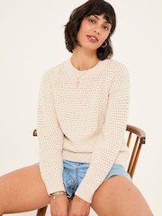 FatFace Annabelle Ivory Knitted Jumper - Image 4 of 6