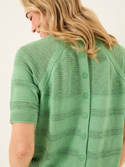 FatFace Zandra Green Cotton Linen T Shirt - Image 2 of 6