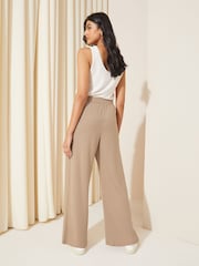 Friends Like These Neutral Cosy Wide Leg Trousers - Image 3 of 4