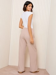 Friends Like These Neutral Ribbed Jersey Wide Leg Trousers - Image 4 of 4
