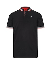 BadRhino Big & Tall Black 100% Cotton Tipped Polo Shirt - Image 2 of 3