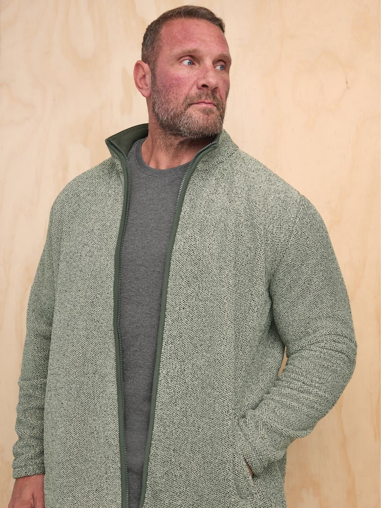 BadRhino Big & Tall Grey Textured Fleece Jacket - Image 1 of 5