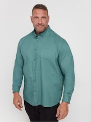 BadRhino Big & Tall Blue Long Sleeve Oxford Shirt - Image 1 of 3