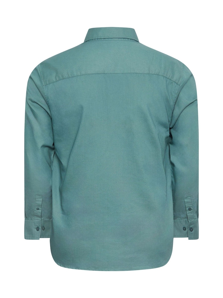BadRhino Big & Tall Blue Long Sleeve Oxford Shirt - Image 3 of 3 BadRhino Big & Tall Blue Long Sleeve Oxford Shirt - Image 3 of 3