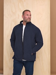BadRhino Big & Tall Blue Textured Fleece Jacket - Image 1 of 4