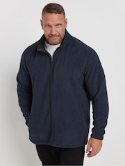 BadRhino Big & Tall Blue Textured Fleece Jacket - Image 2 of 4