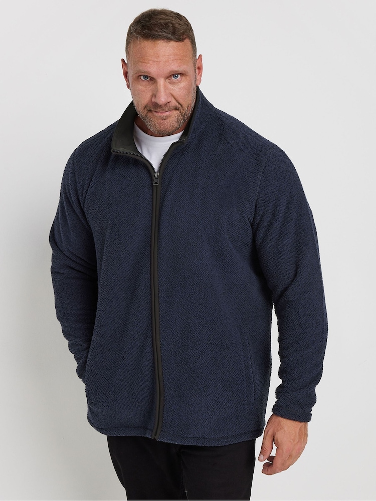 BadRhino Big & Tall Blue Textured Fleece Jacket - Image 2 of 4