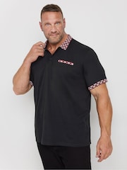 BadRhino Big & Tall Red 100% Cotton Printed Jacquard Polo Shirt - Image 1 of 3