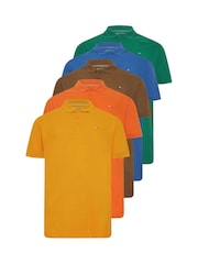 BadRhino Big & Tall Brown 100% Cotton Plain Polo Shirts 5 Pack - Image 2 of 6