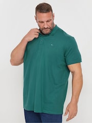 BadRhino Big & Tall Green 100% Cotton Long Plain Polo Shirt - Image 1 of 3