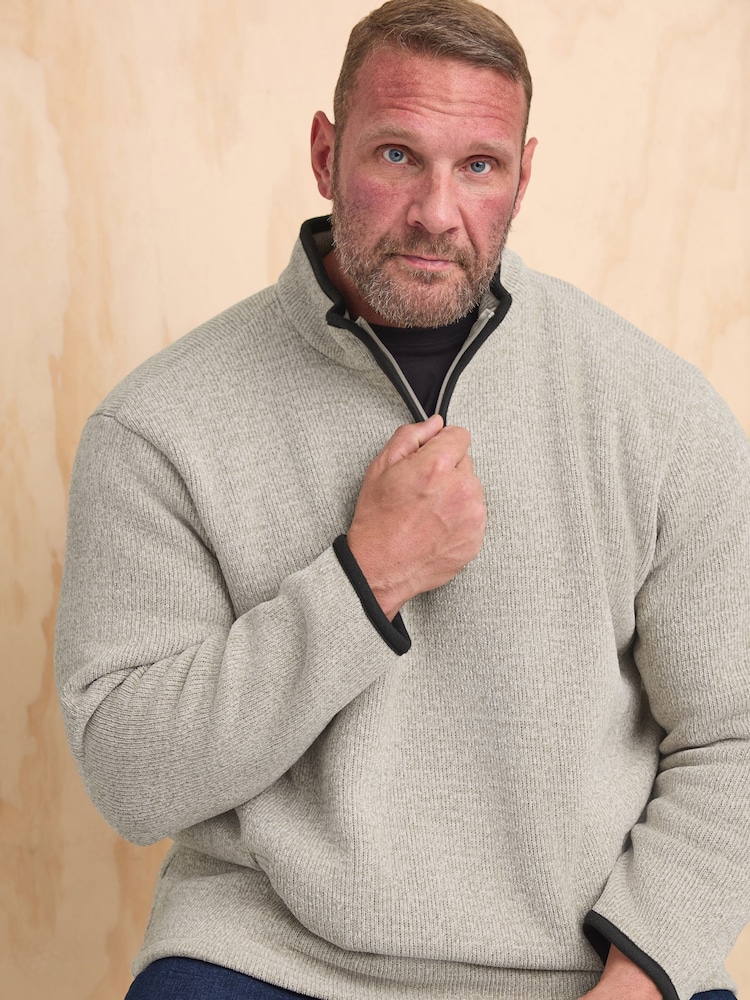 BadRhino Big & Tall Grey Quarter Zip Jacket - Image 1 of 4
