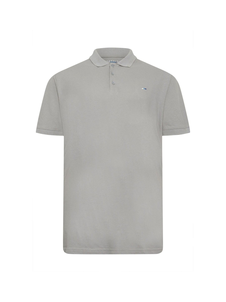 BadRhino Big & Tall Grey 100% Cotton Plain Polo Shirt - Image 2 of 3