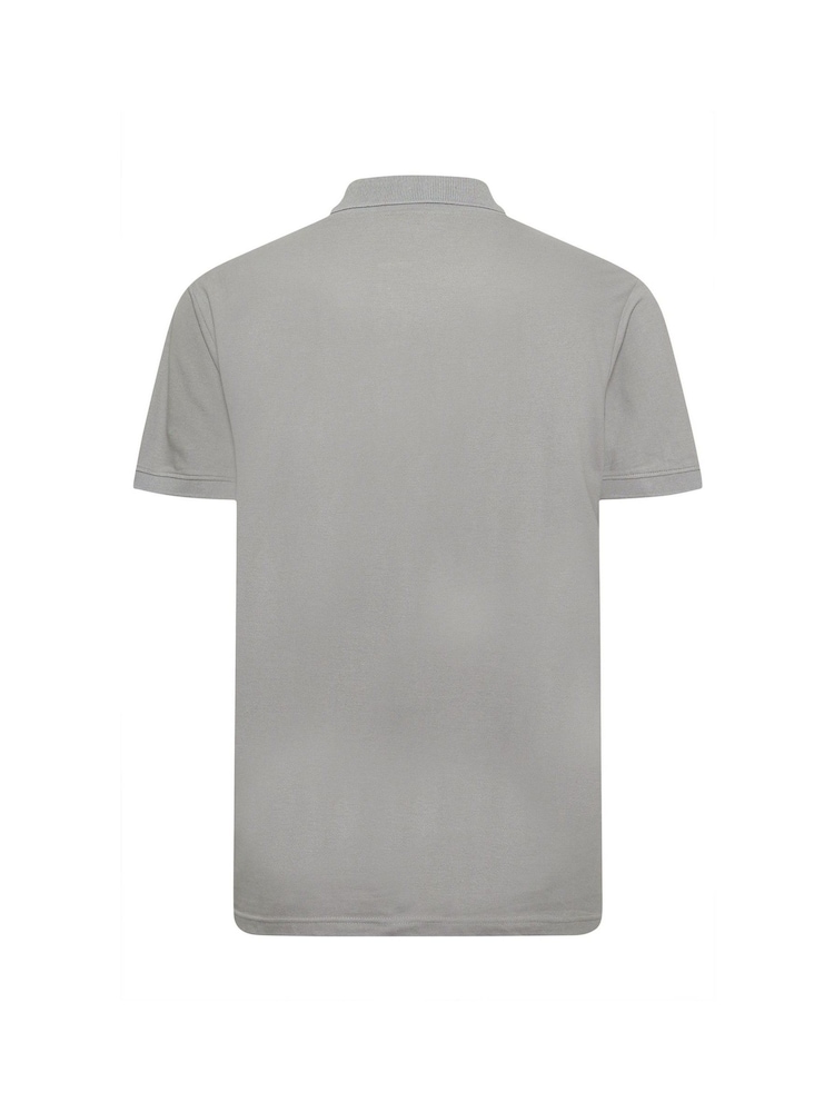 BadRhino Big & Tall Grey 100% Cotton Plain Polo Shirt - Image 3 of 3
