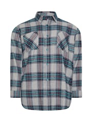 BadRhino Big & Tall Grey 100% Cotton Brushed Check Shirt - Image 2 of 3