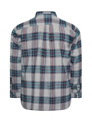 BadRhino Big & Tall Grey 100% Cotton Brushed Check Shirt - Image 3 of 3