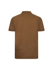BadRhino Big & Tall Brown 100% Cotton Plain Polo Shirt - Image 3 of 3